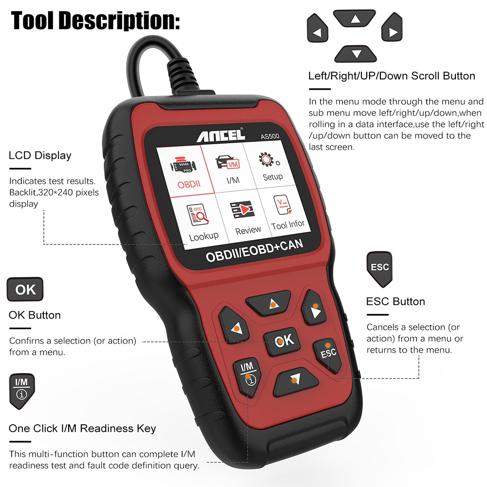 ANCEL AS500 OBD2 Automotive Scanner