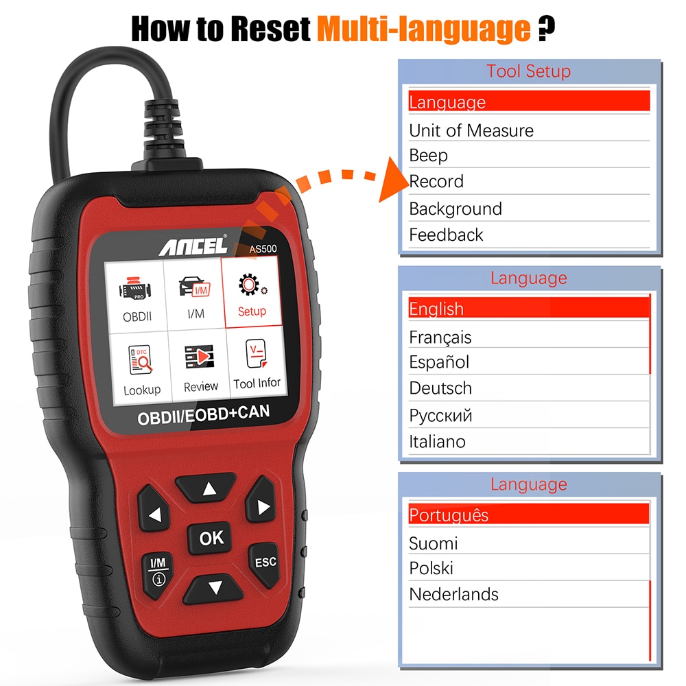 ANCEL AS500 OBD2 Automotive Scanner