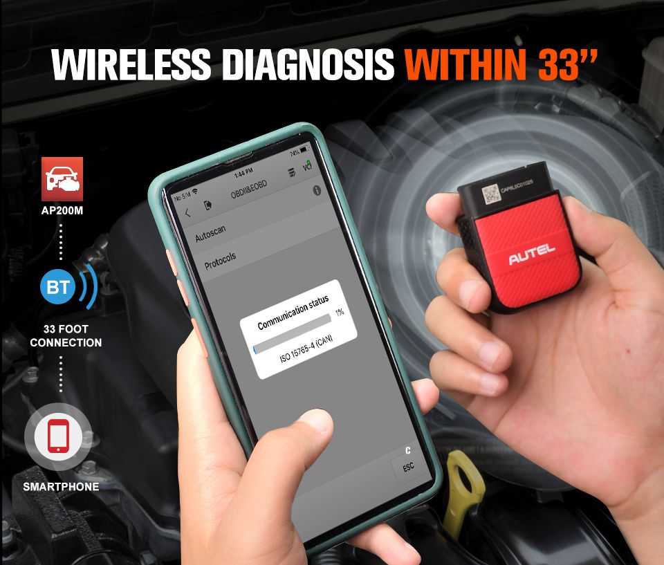 Autel AP200M Bluetooth OBD2 Code Reader 