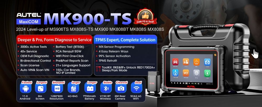Autel MaxiCOM MK900TS MK900-TS Wireless TPMS Diagnostic