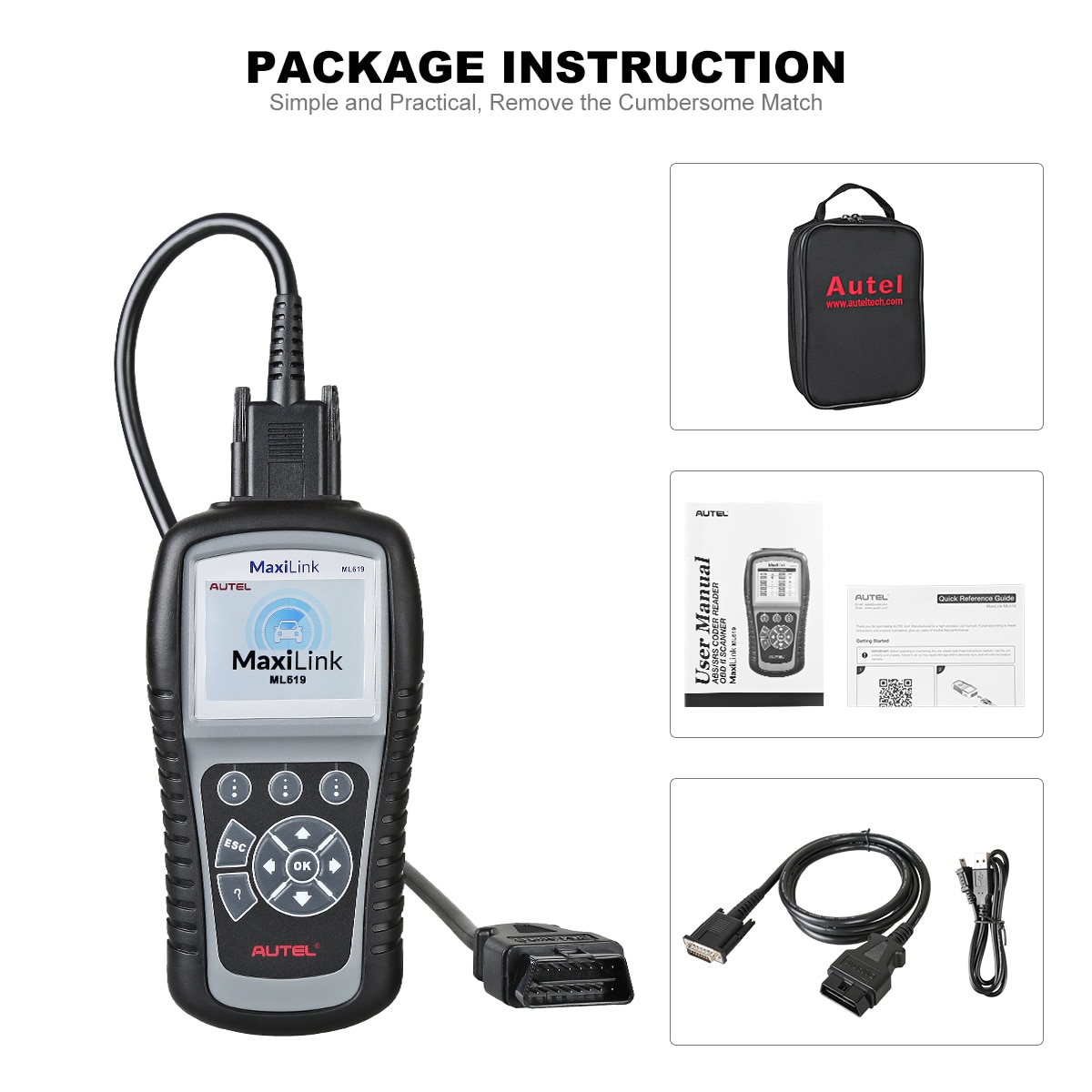 Autel MaxiLink ML619 CAN OBD2 Scanner