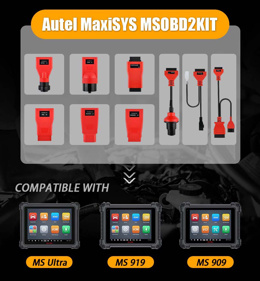 Autel MaxiSys MSOBD2KIT Non-OBDII Adapters Kit