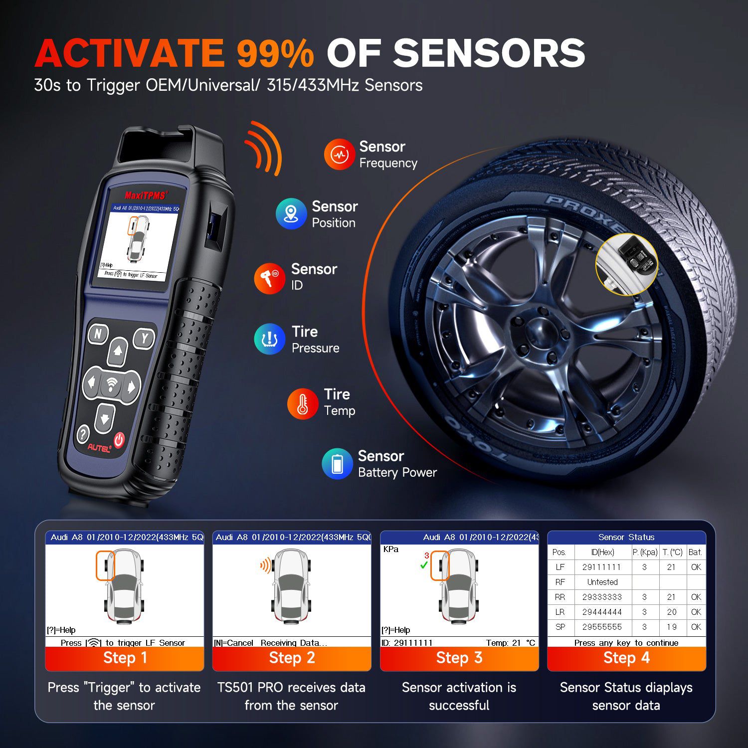 Autel MaxiTPMS TS501 Pro Professional TPMS Tool