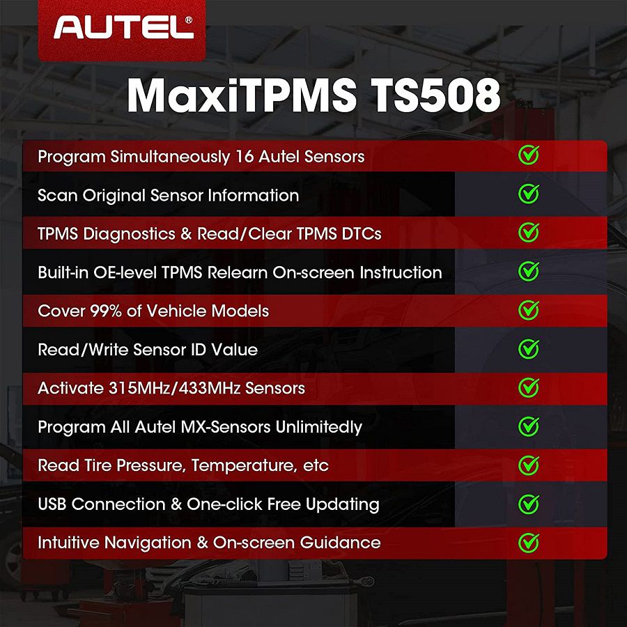 2023 Autel MaxiTPMS TS508 TPMS Relearn Tool