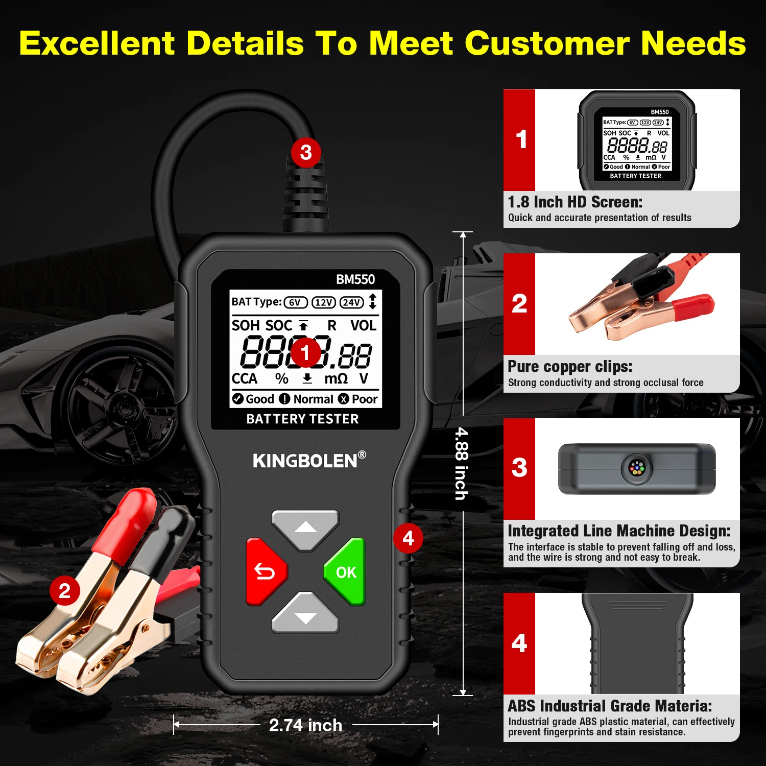 BM550 BM550 PLUS Car Battery Tester