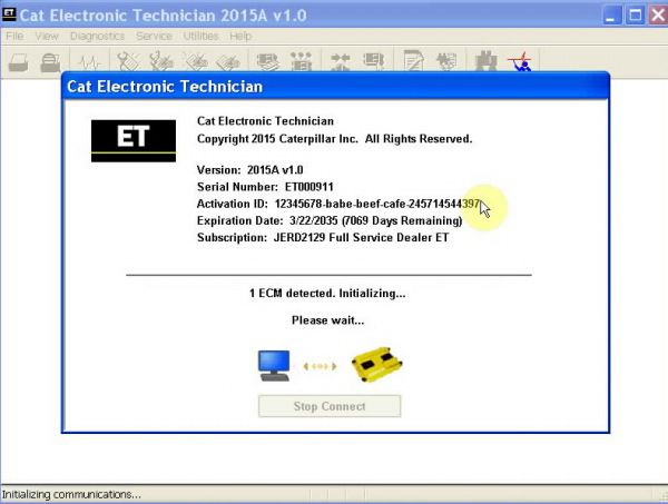 Real 2015A Caterpillar ET3 Adapter III Software Display 2