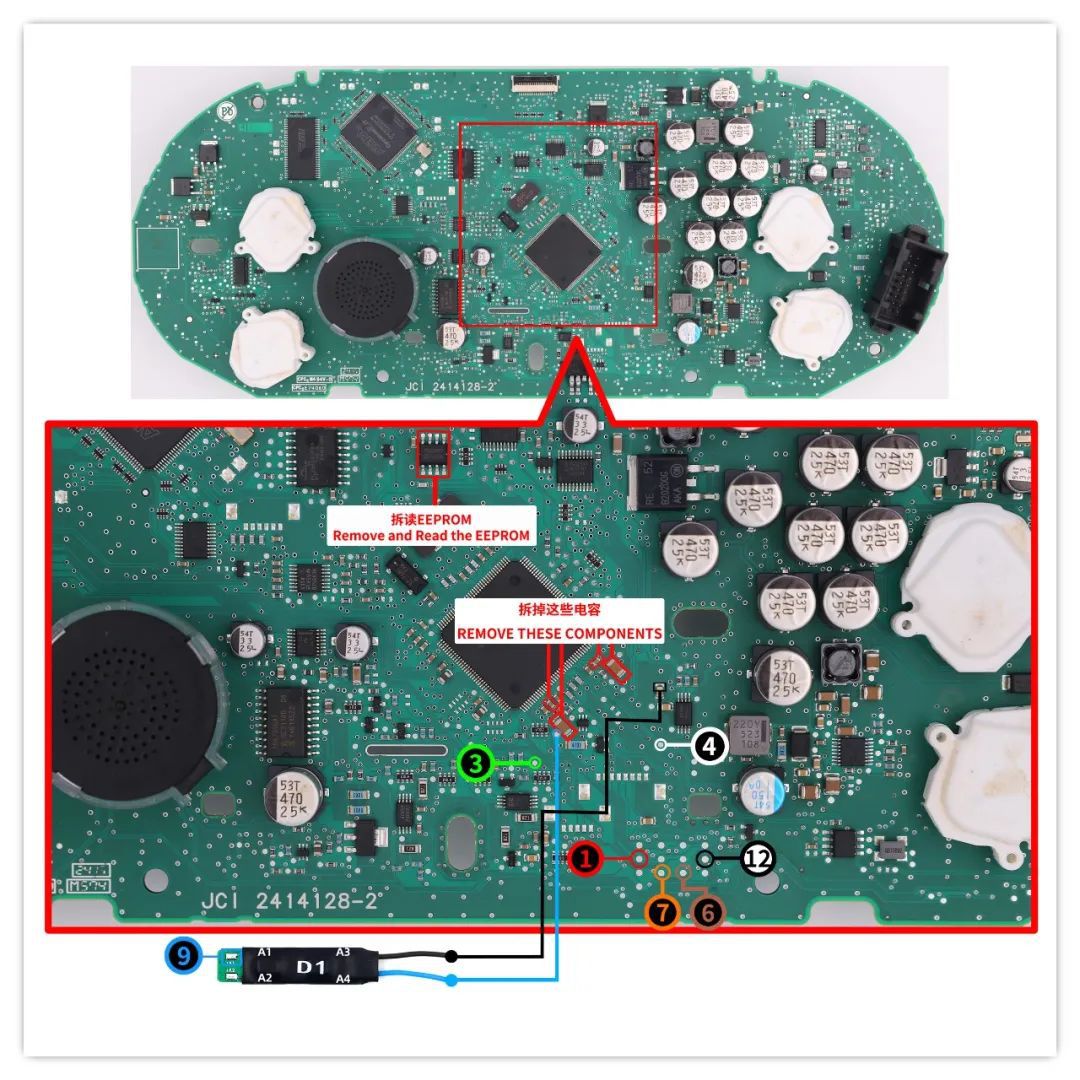 CG100X and D1 Adapter Pinouts to VAG MQB Cluster