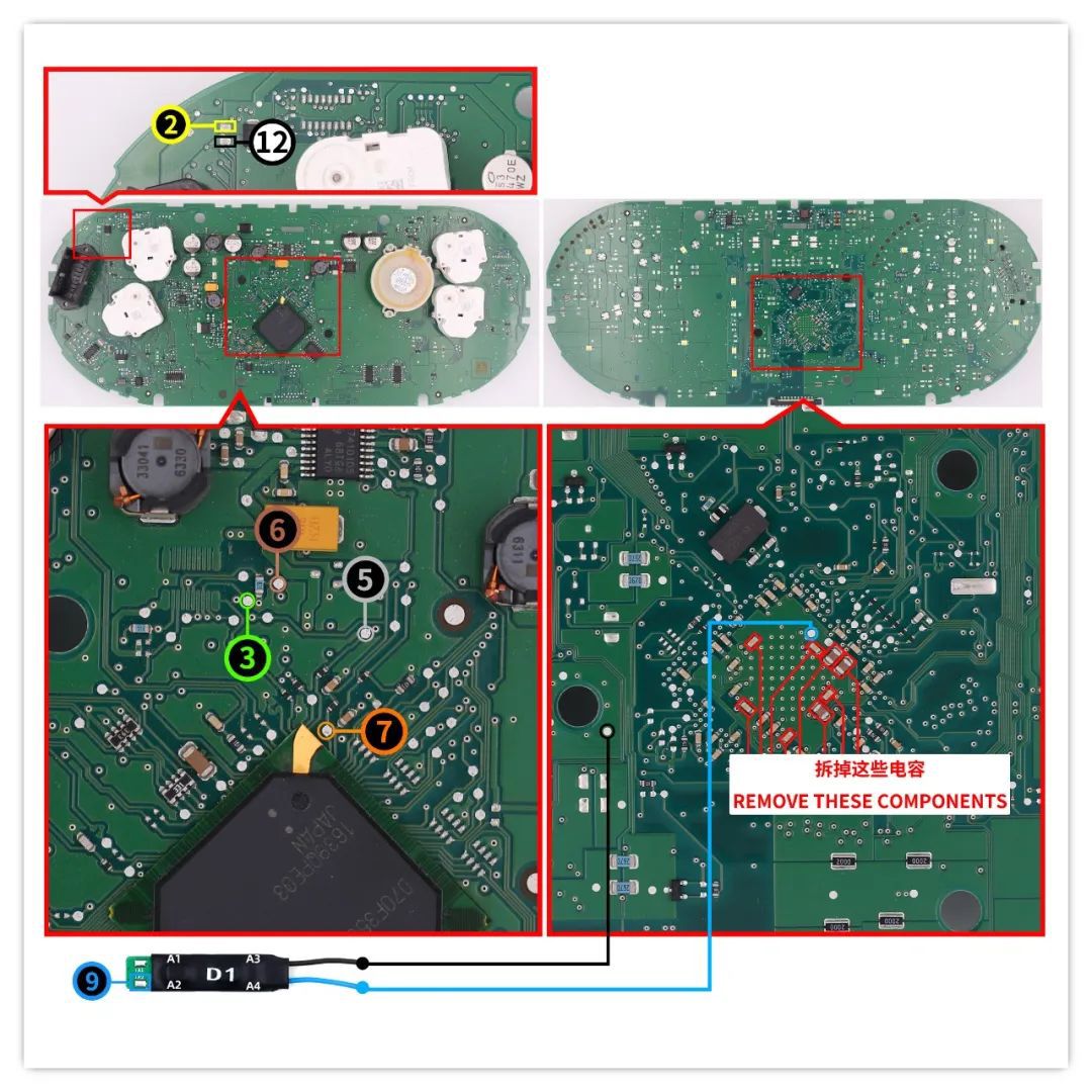 CG100X and D1 Adapter Pinouts to VAG MQB Cluster