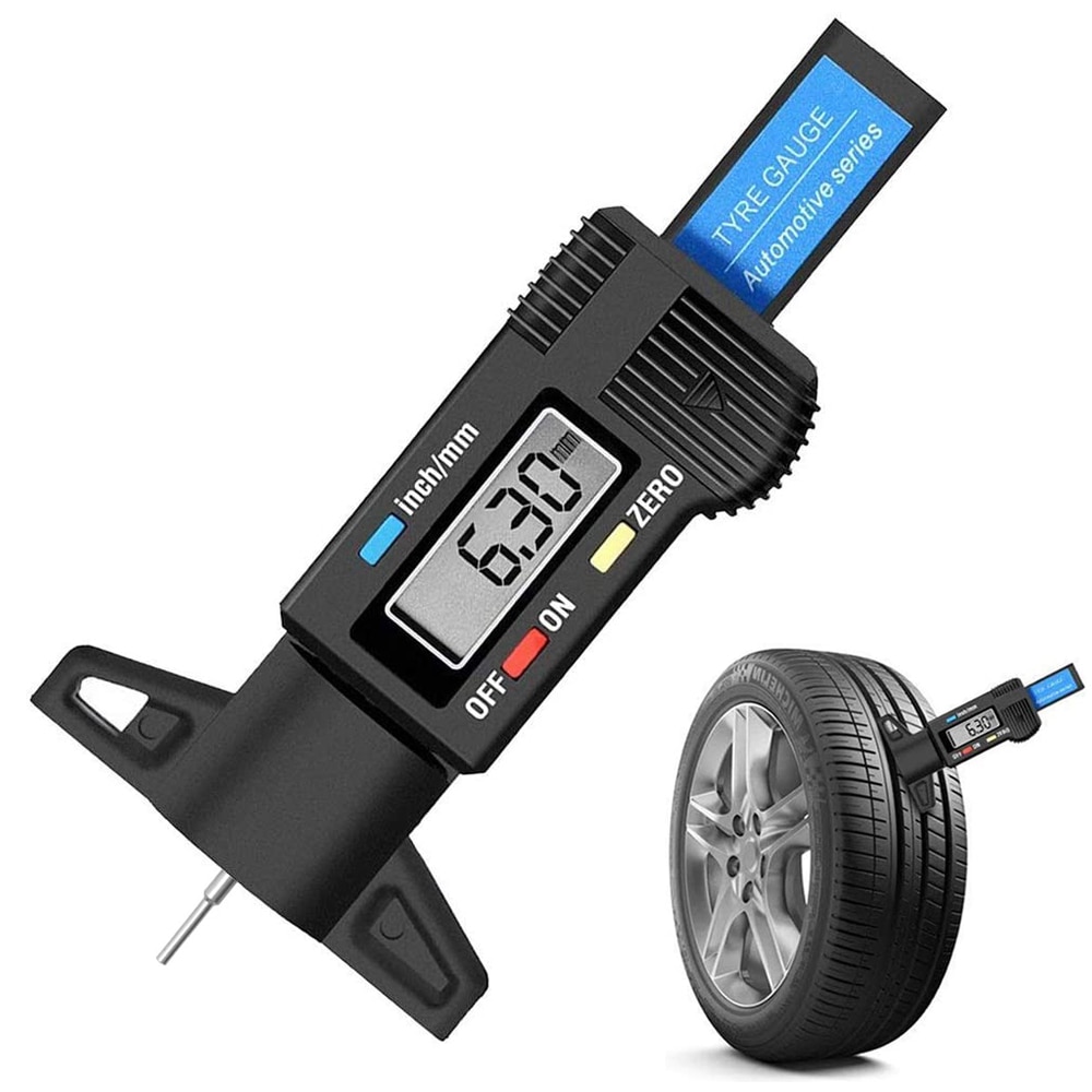 LCD Digital Car Tyre Tire Tread Depth Gauge Meter Auto Tire Wear Detection Measuring Tool Caliper