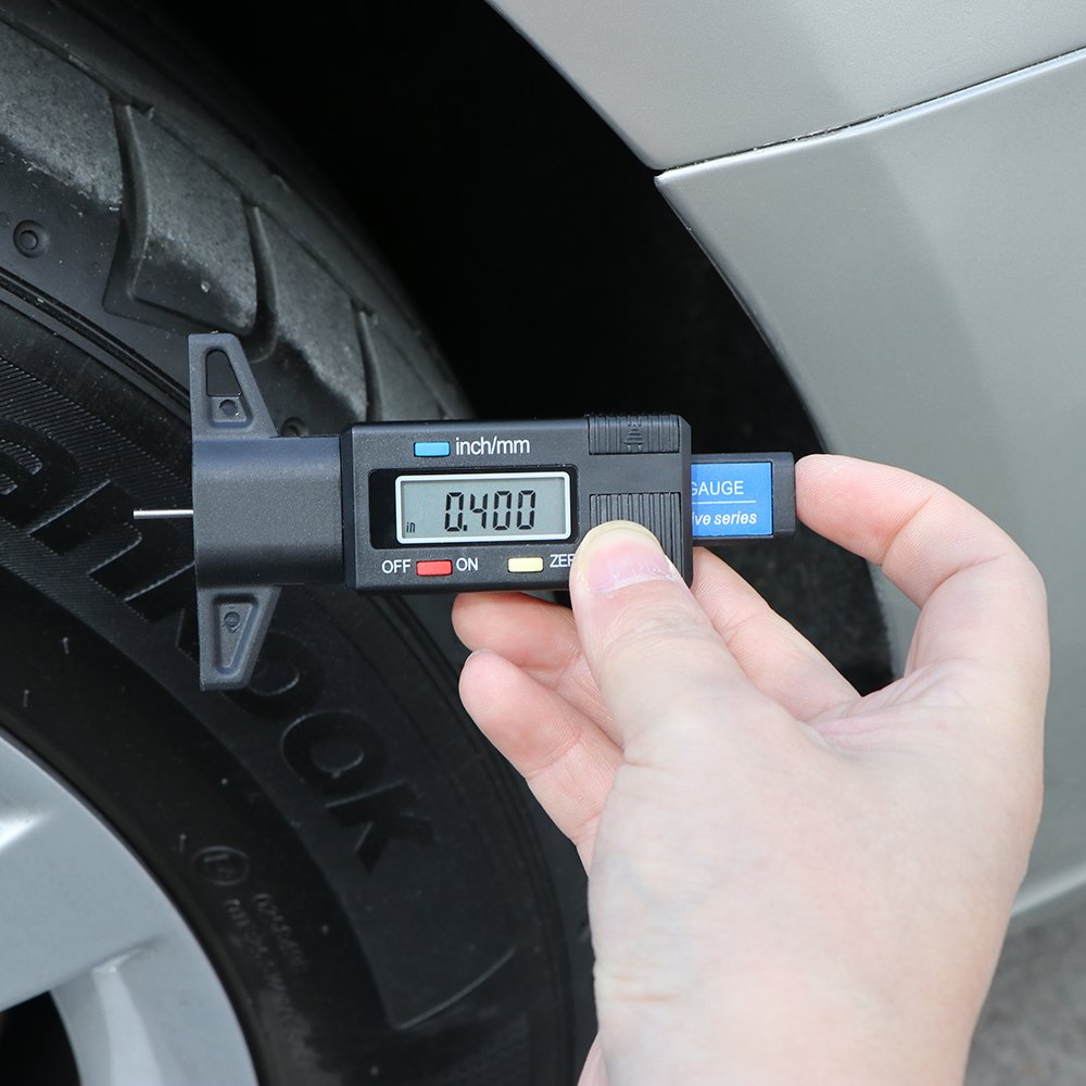 LCD Digital Car Tyre Tire Tread Depth Gauge Meter Auto Tire Wear Detection Measuring Tool Caliper