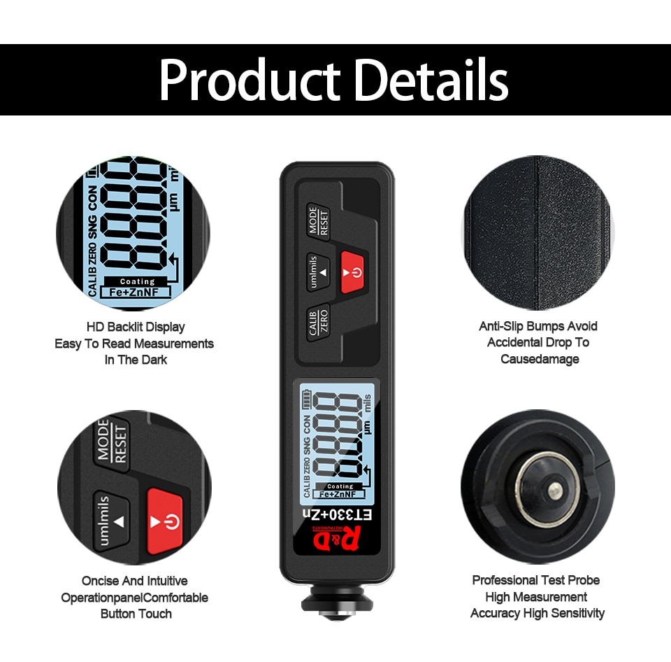 R&D ET330 Car Paint Thickness Gauge