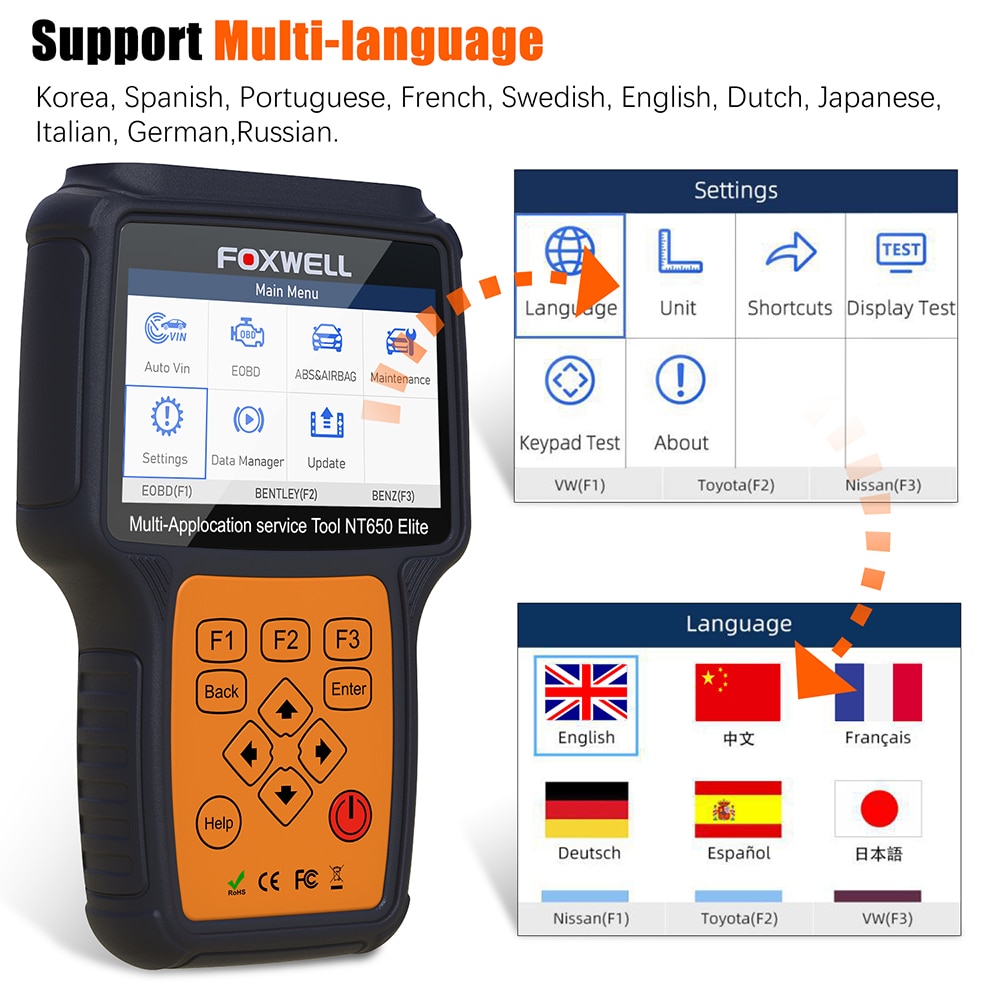 FOXWELL NT650 Elite OBD2 EOBD Diagnostic Tool