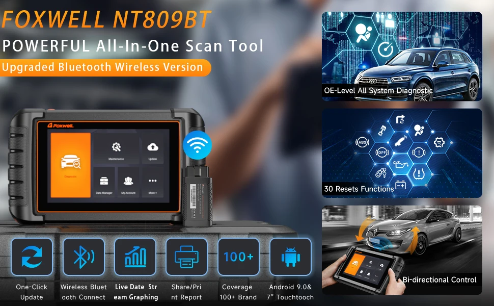 FOXWELL NT809BT OBD2 Bluetooth Automotive Scanner