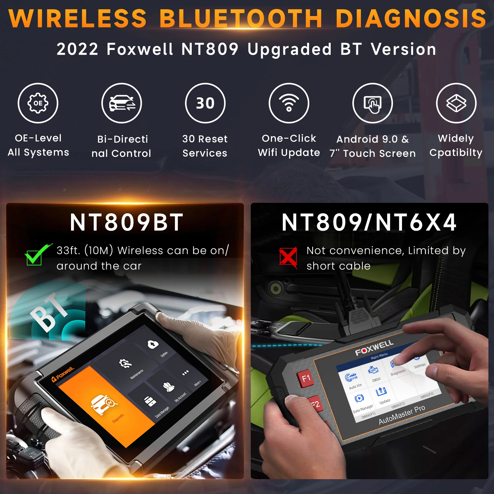 FOXWELL NT809BT OBD2 Bluetooth Automotive Scanner