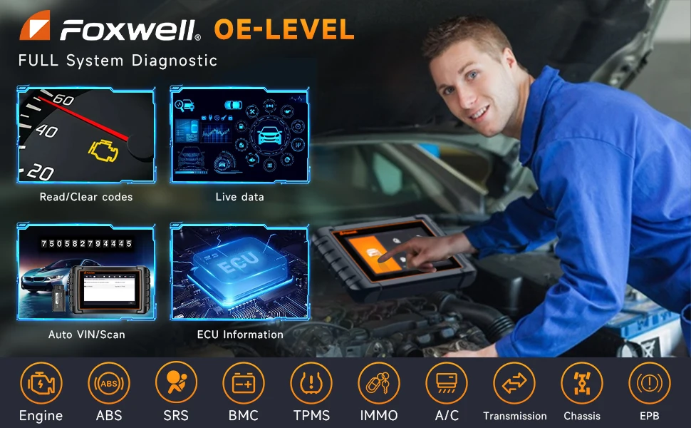 FOXWELL NT809BT OBD2 Bluetooth Automotive Scanner