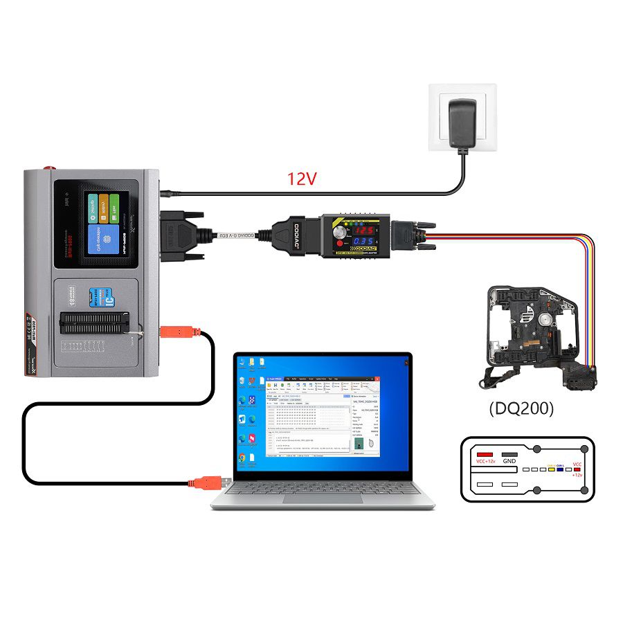 GODIAG G-V ECU Cable Connection Diagram