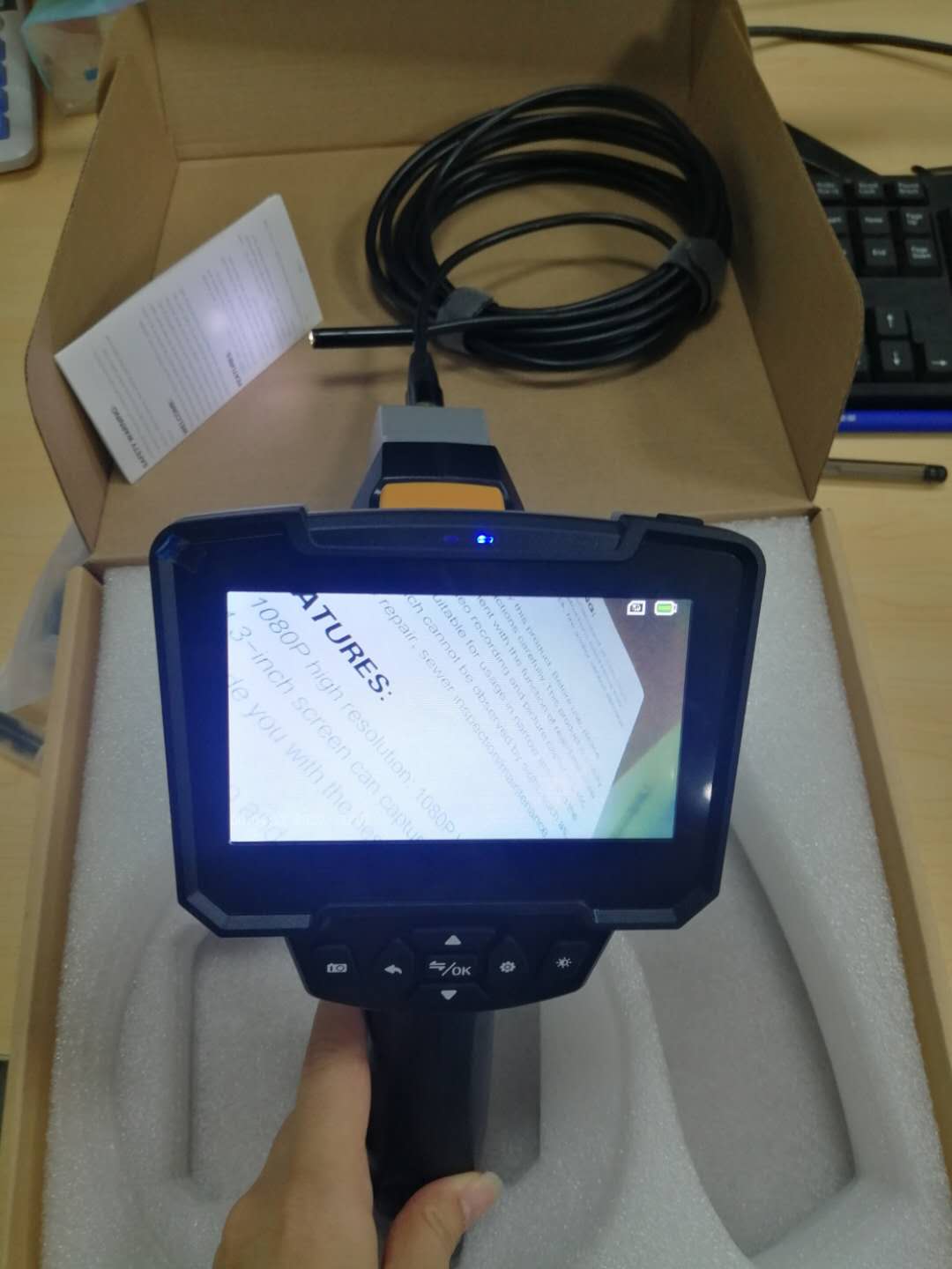 Portable Dual Lens Handheld Endoscope Camera