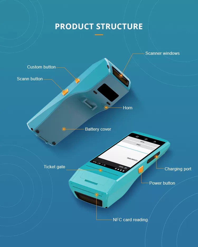 Handheld PDA Android 6.0 Touch Screen 2D Barcode Scanner