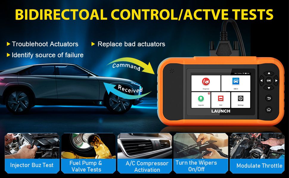 LAUNCH Creader Elite 2.0 FGC Full System Diagnostic Bi-Directional Scan Scanner for Ford GM Chrysler