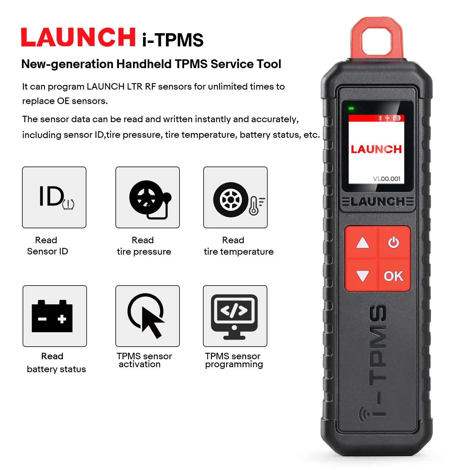 Launch iTPMS Handheld TPMS Service Tool