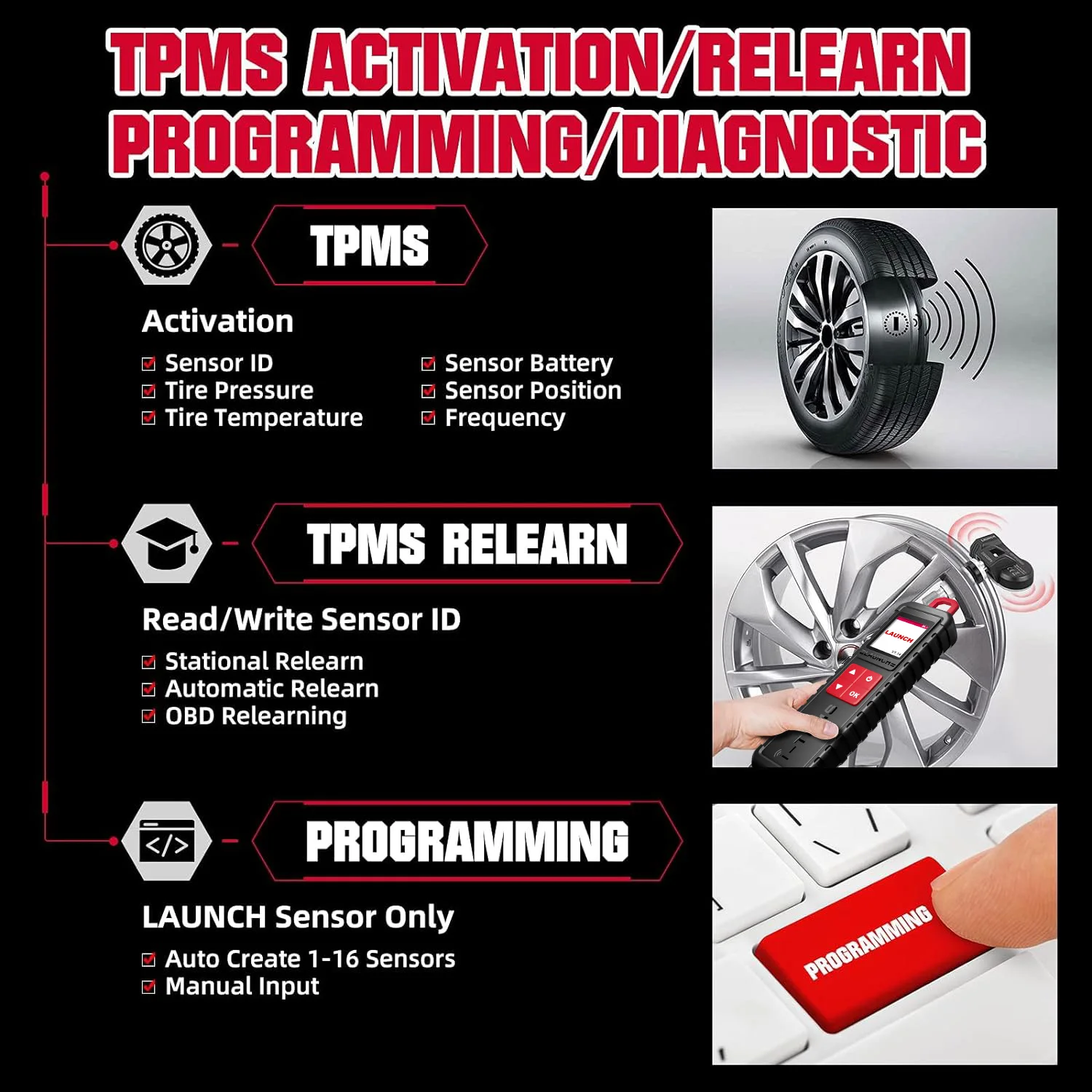 2025 LAUNCH X431 I-TPMS Car Tire Pressure Diagnostic Too