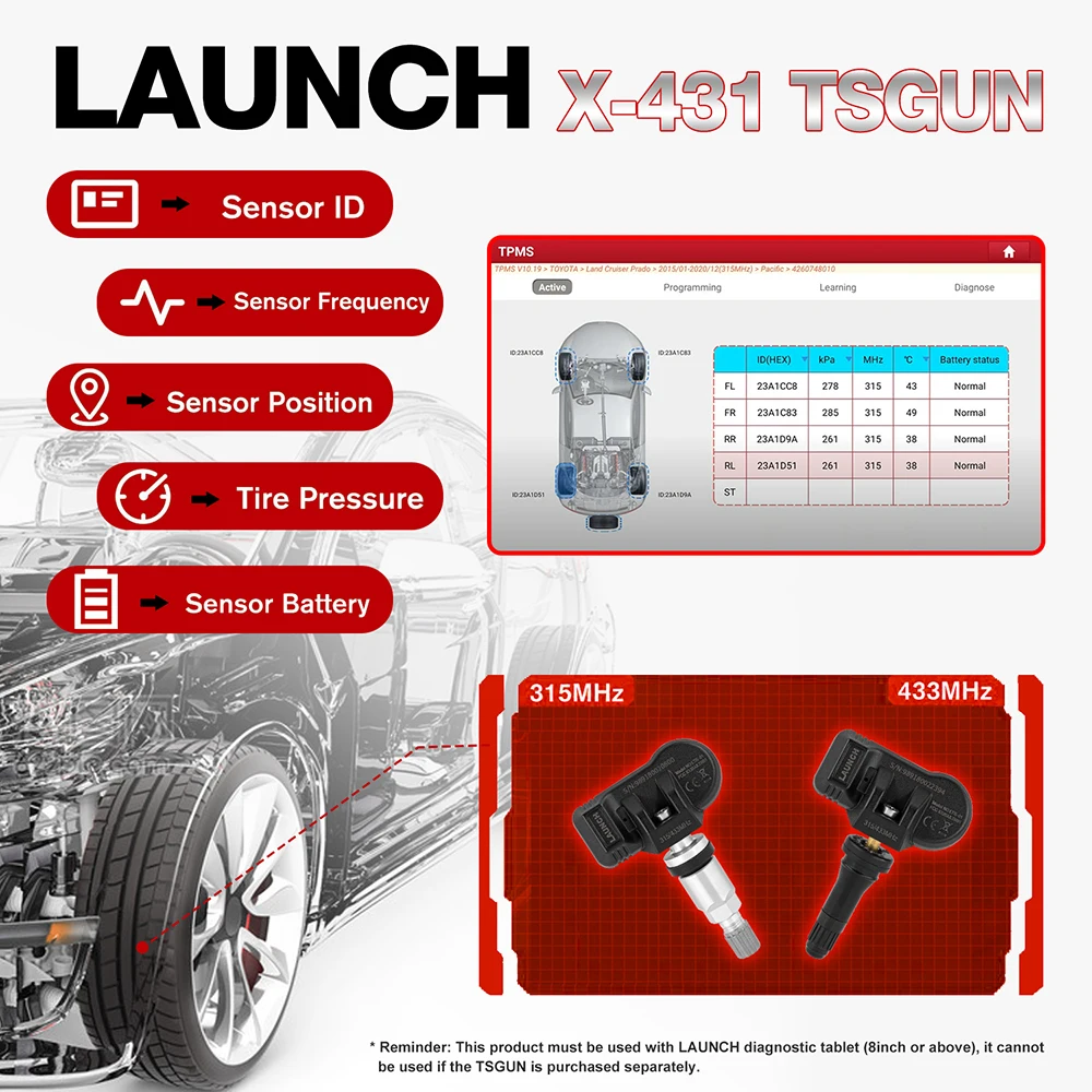 2025 LAUNCH X431 I-TPMS Car Tire Pressure Diagnostic Too