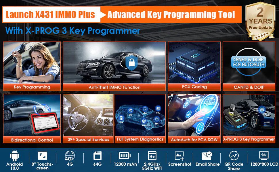 2024 Launch X431 IMMO Plus Key Programmer 