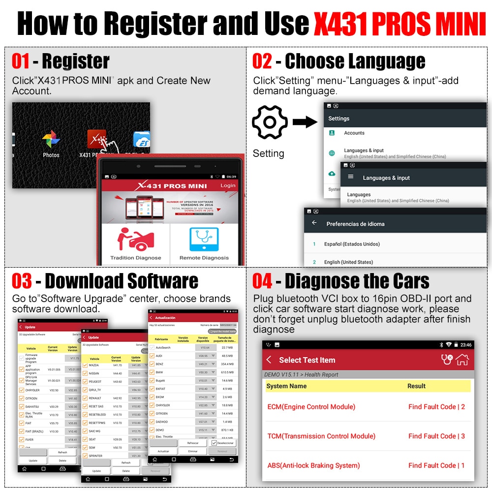 Launch X431 ProS Mini Android Pad Multi-System Diagnosti