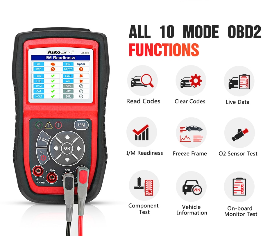 Original Autel AutoLink AL539 OBDII/CAN Scan Tool