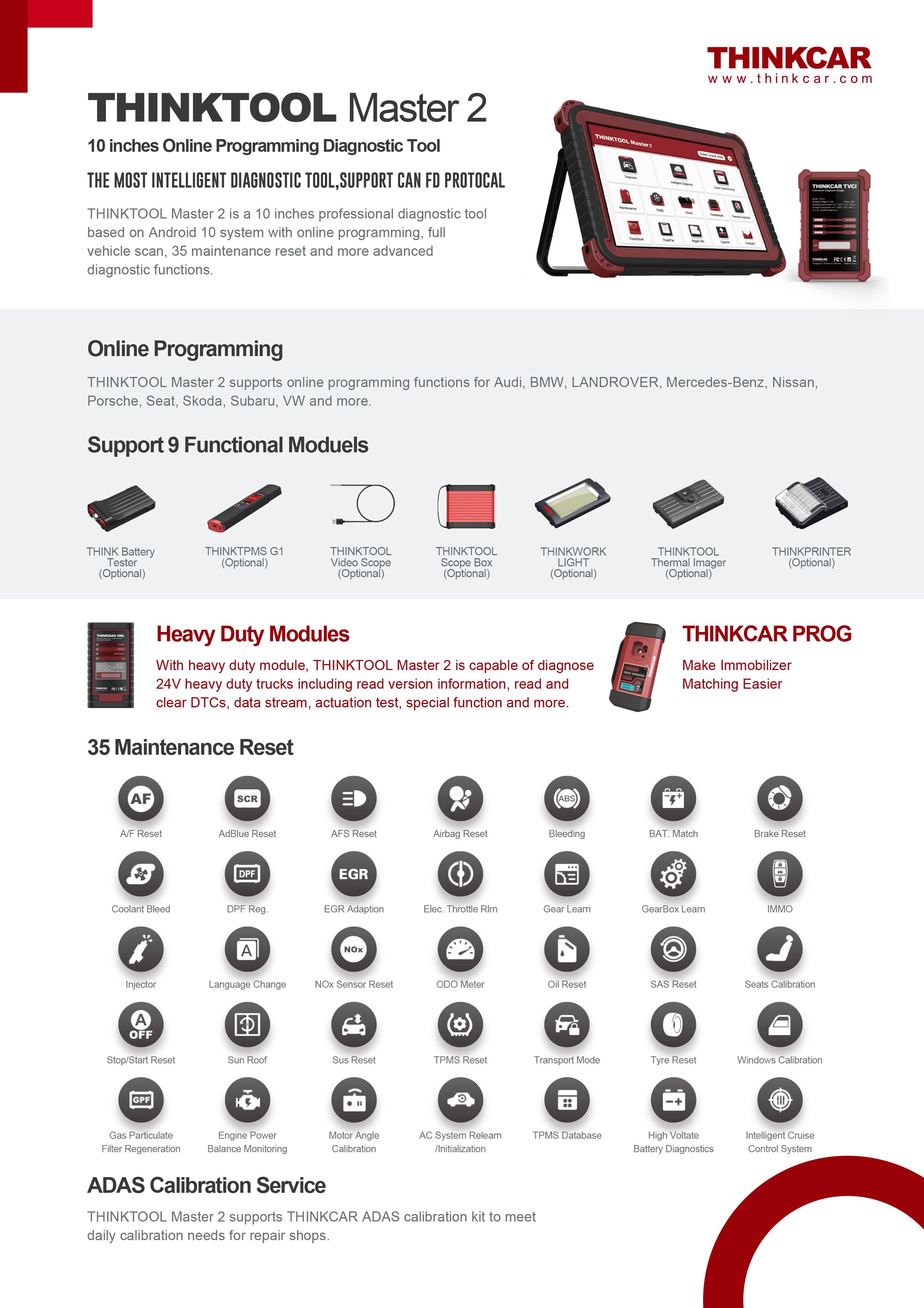 THINKCAR THINKTOOL Master2 OBD2 Automotive Car Diagnosti