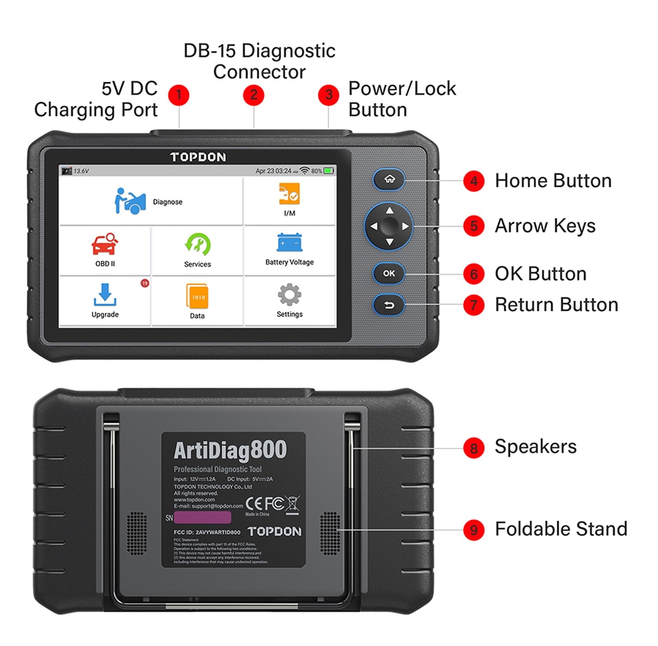 TOPDON ArtiDiag800 All System Car Diagnostic Tool