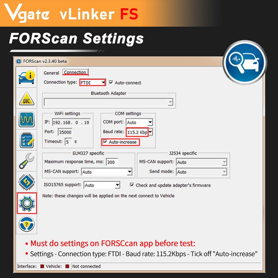 Vgate vLinker FS ELM327 For Ford FORScan