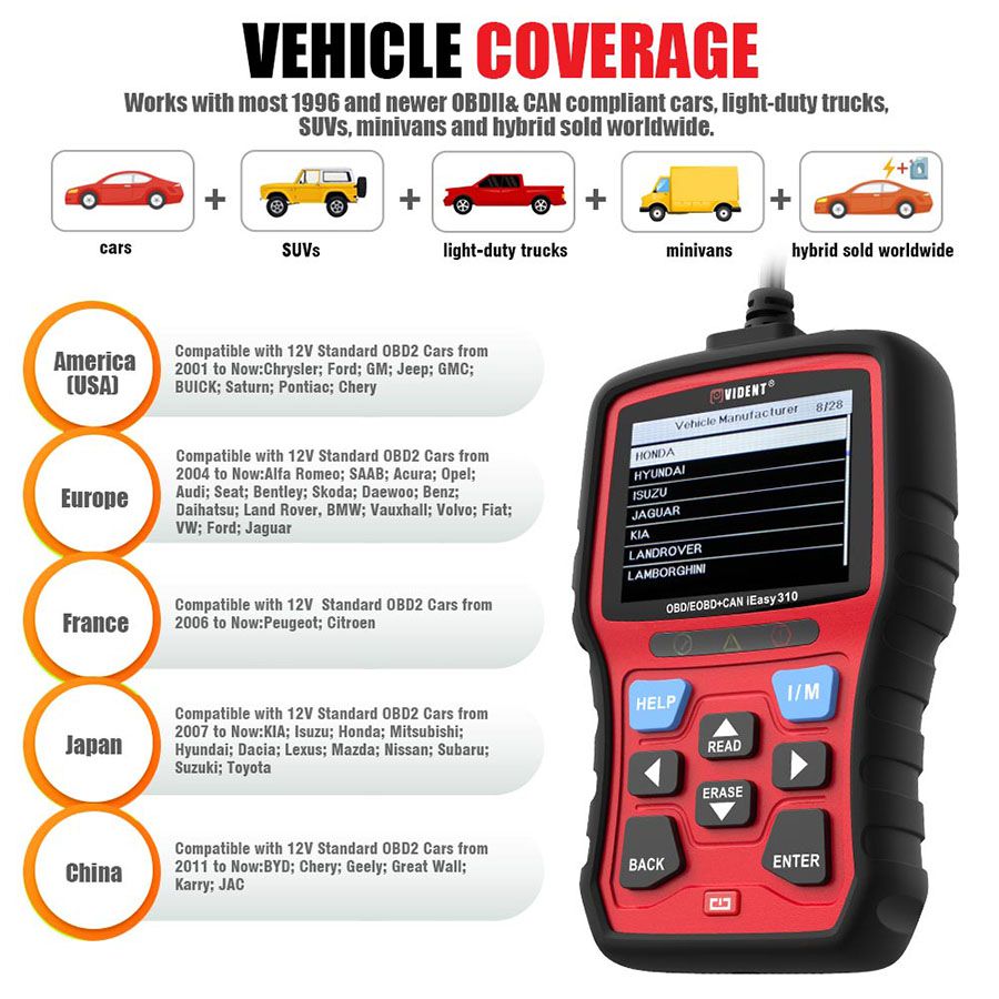 Vident iEasy310 OBD2 Scanner