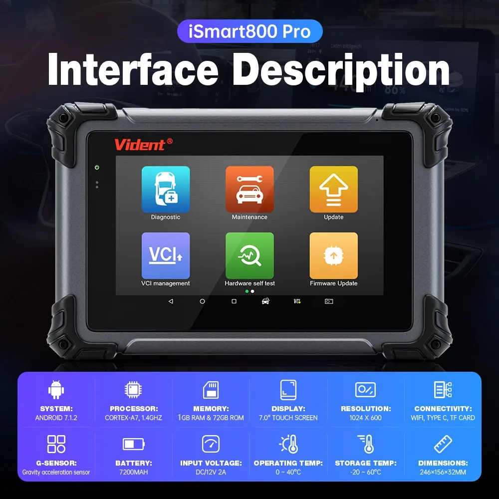 2023 VIDENT iSmart800 Pro Automotive Diagnostic & Analys