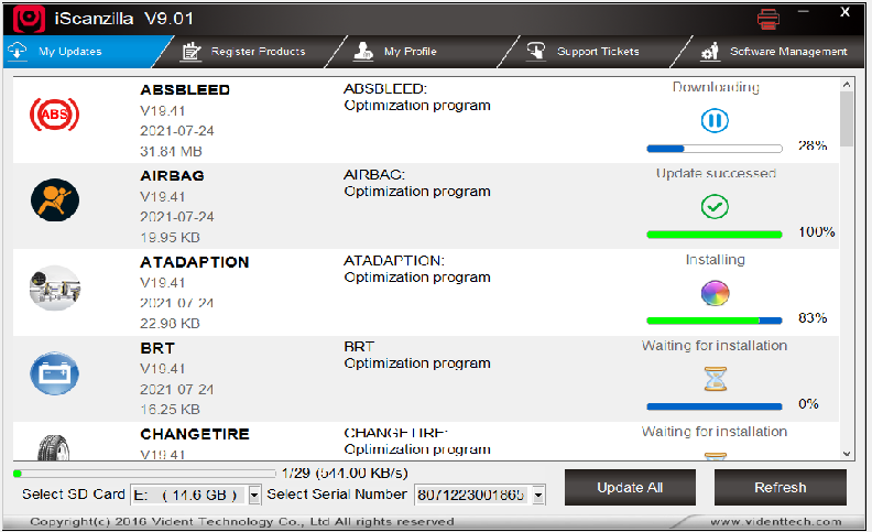 VIDENT ISMART807PRO Update