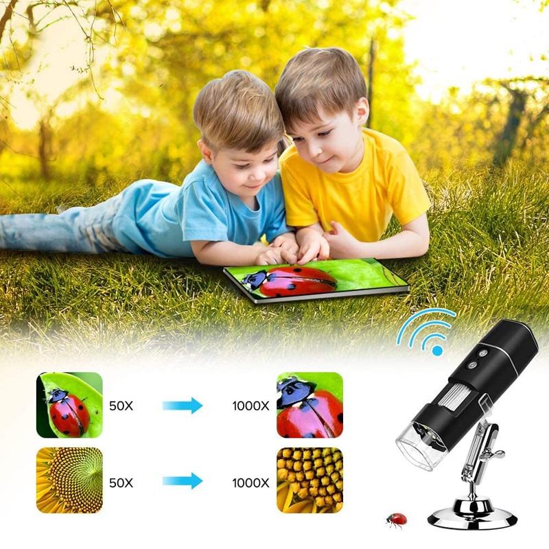 Wireless Digital Microscope 1080P HD 2MP 8 LED USB Micro