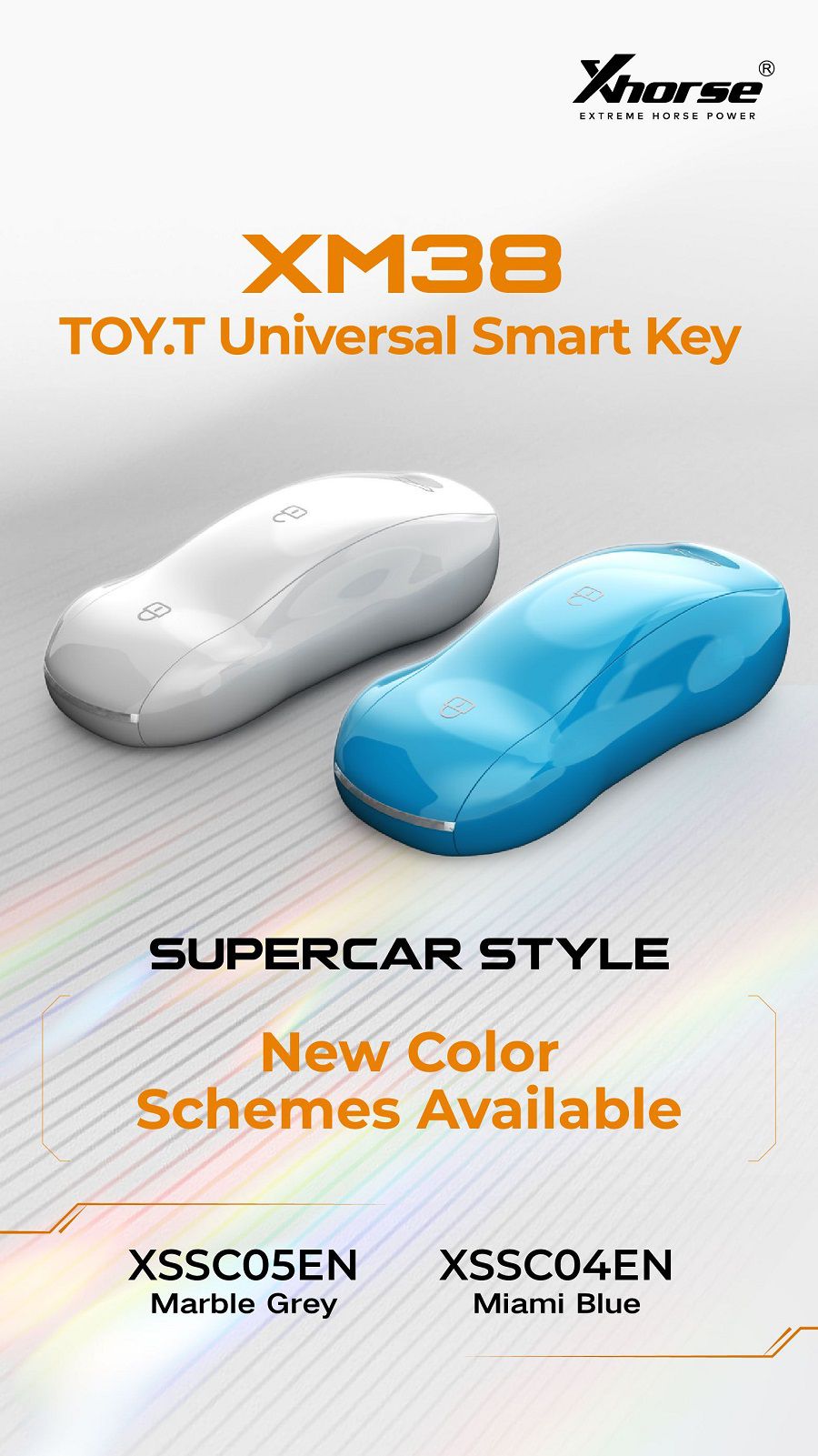 XHORSE XSSC05EN XM38 TOY.T Univesal Smart Key Supercar Style Marble Grey Color 5pcs/lot