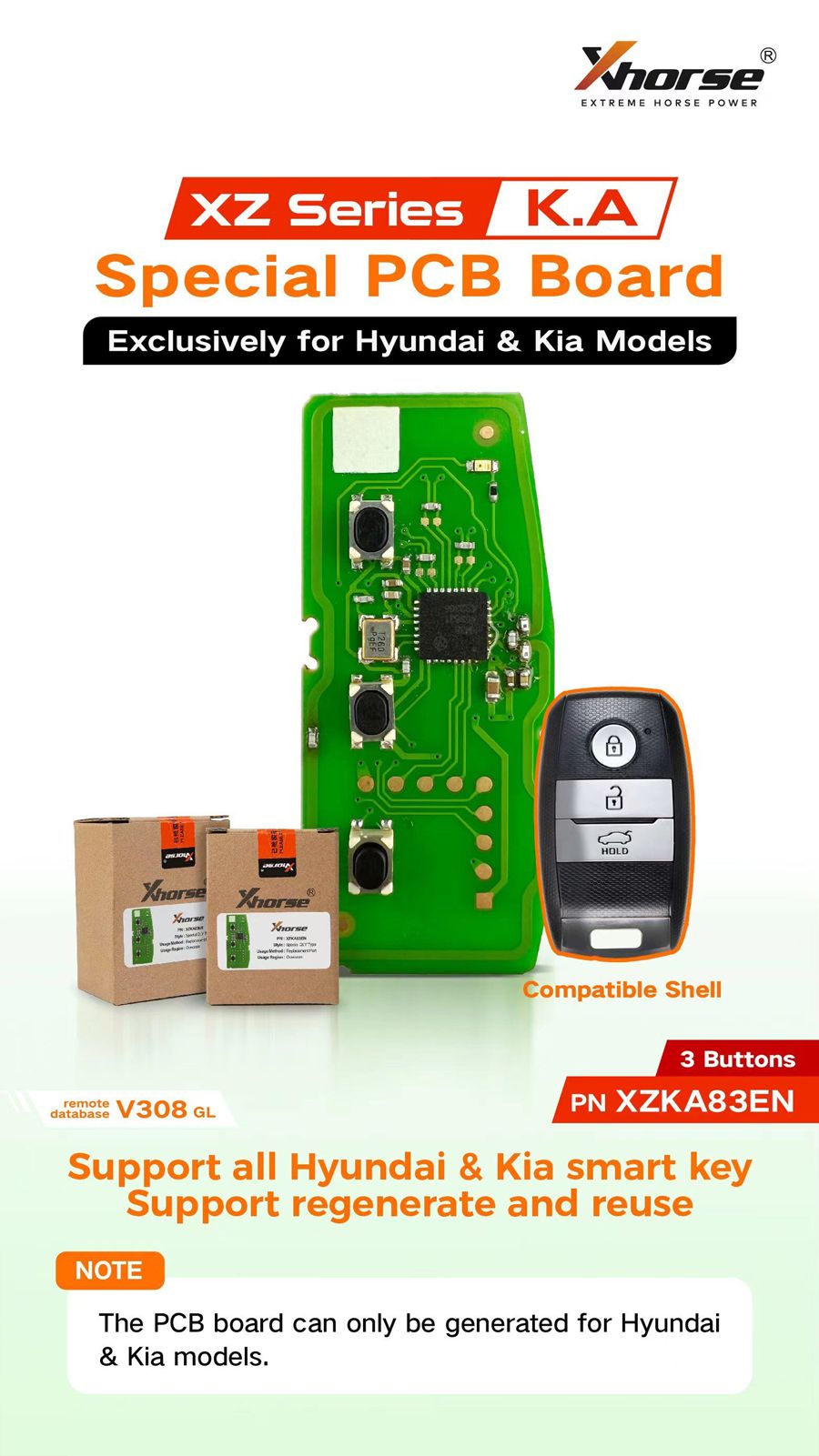 XHORSE XZKA83EN Special PCB Board Exclusively for Hyundai & Kia Models 5pcs/lot